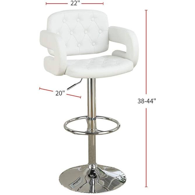 Faux Leather Swivel Barstool, Tufted Back Upholstered Dining Chair, Adjustable Height Counter High Chair, Reception Chair