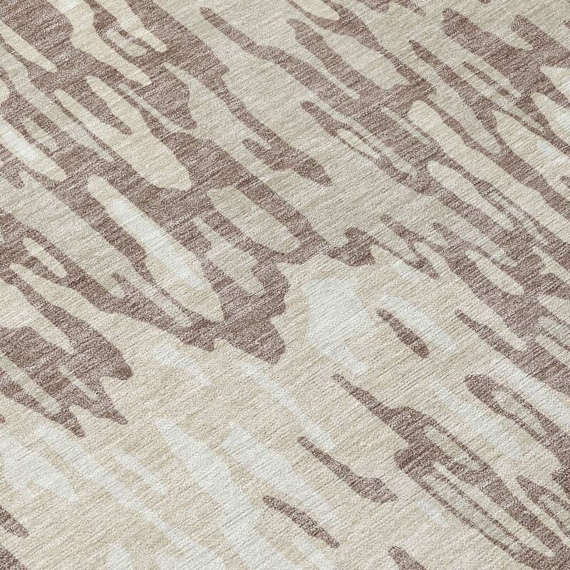 Machine Washable Indoor/ Outdoor Modern Watercolor Chantille Rug