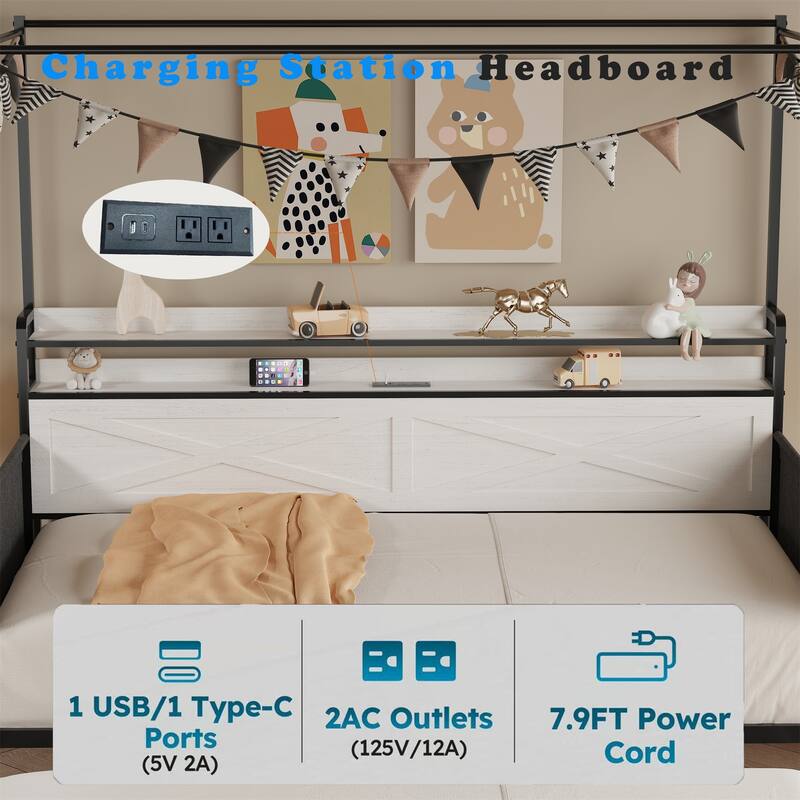 Space-Saver Convertible Daybed, Twin Size with Pull-Out Trundle