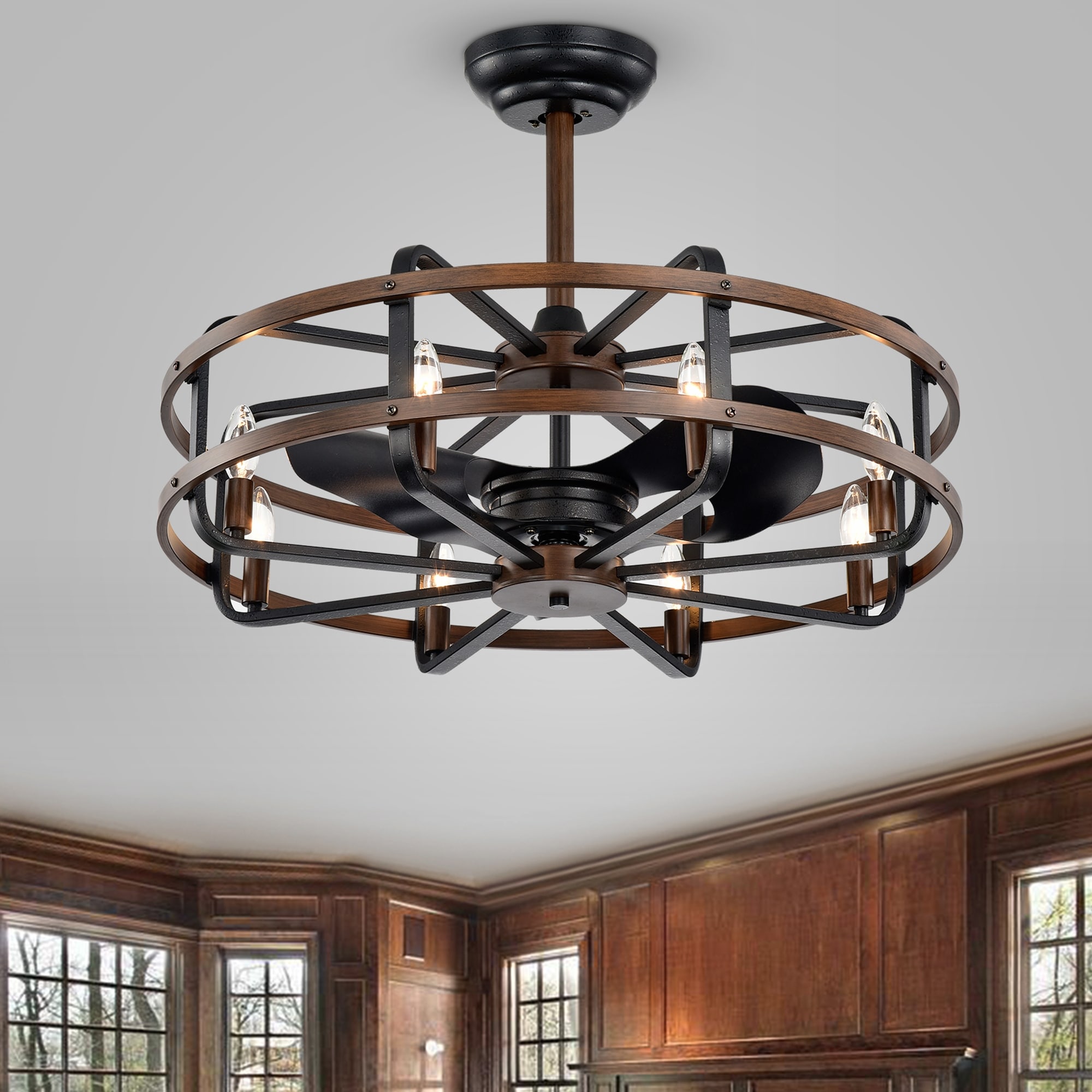 Warehouse of Tiffany Dassel 8-light 3-blade 29-inch Lighted Ceiling Fan