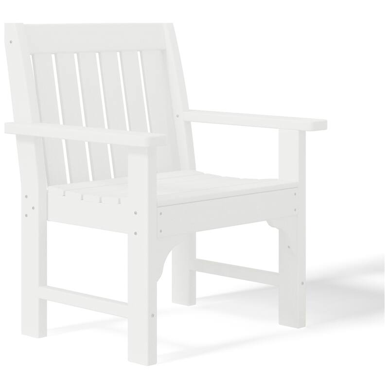 Polytrends Laguna Outdoor Patio 3-Piece Garden Arm Chair Conversation Set With Side Table