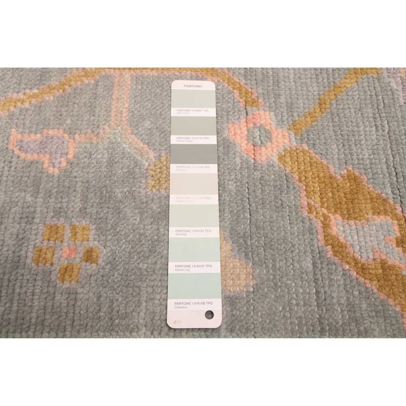 ECARPETGALLERY Hand-knotted Modern Oushak Sage Wool Rug - 7'10 x 10'0