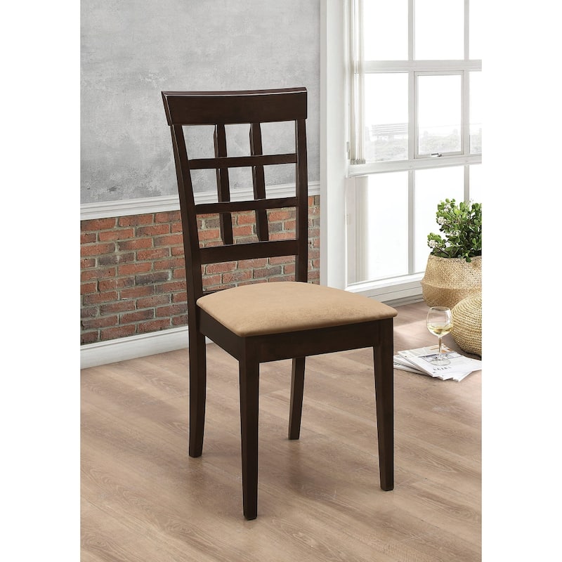 Set of 2 Side Chairs in Cappuccino and Tan