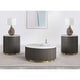 preview thumbnail 7 of 5, Round Table Set with Marble Top in White and Charcoal
