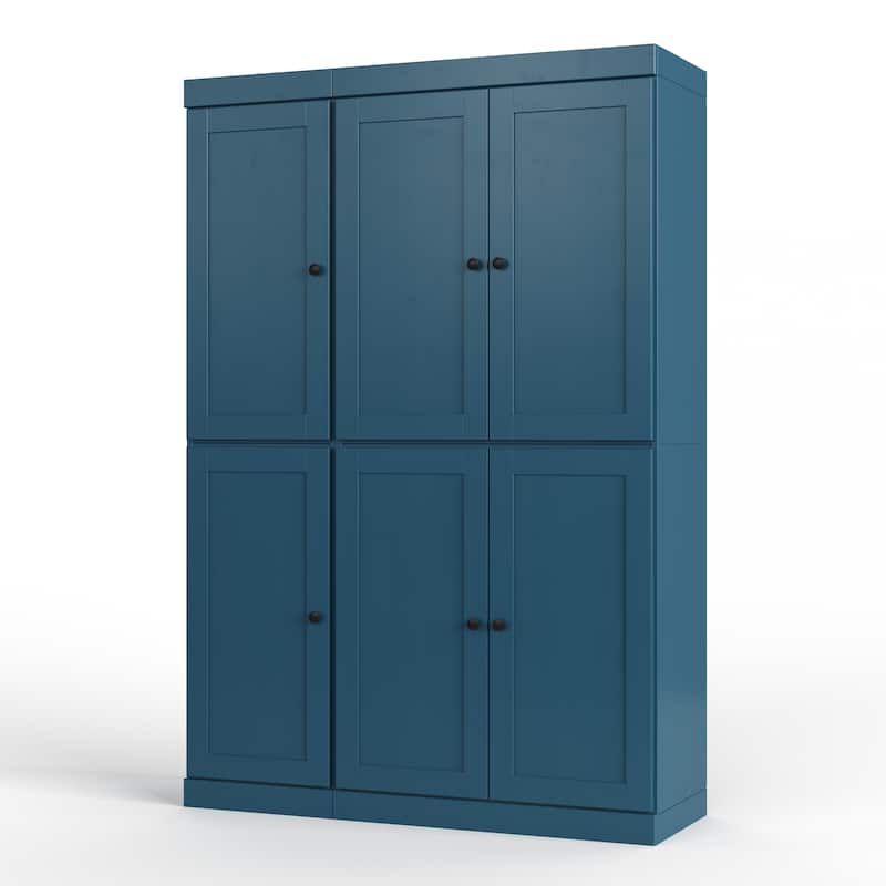 Palace Imports 100% Solid Wood 48.5" Pantry Cabinet with Shaker Doors, 2-Drawers and Adjustable Shelves