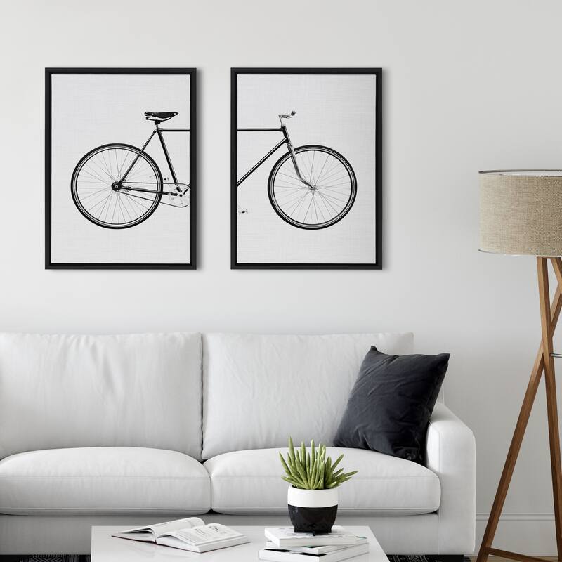Kate and Laurel Sylvie Bicycle Canvas by Simon Te of Tai Prints