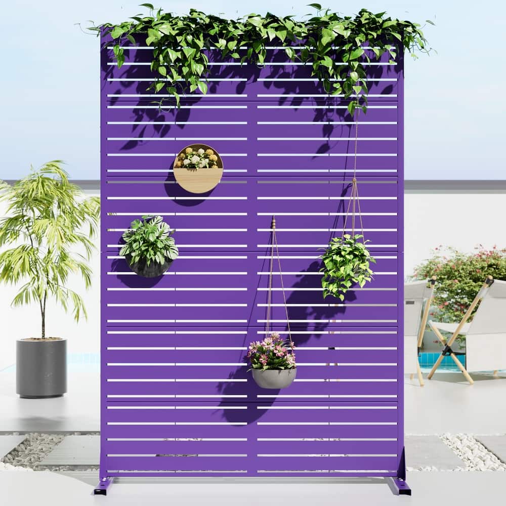 Dovelina 6ft.Outdoor Freestanding Metal Privacy Screen Decorative Garden Fence - 72"x47"