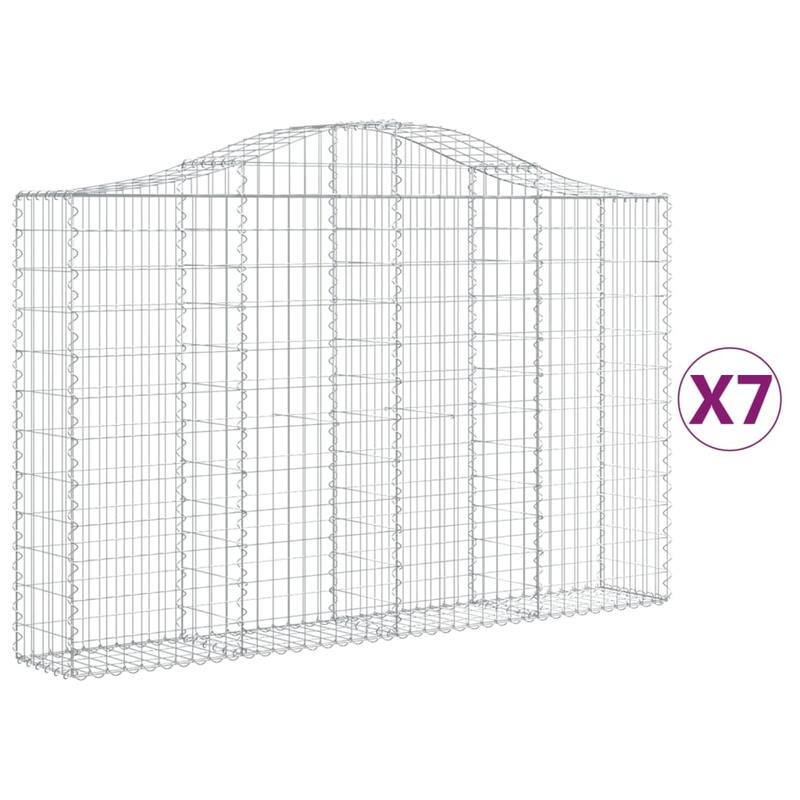 vidaXL Gabion Basket Arched Gabion Basket Planter for Flower Galvanized Iron - 78.7 x 78.7 x 23.6 inch