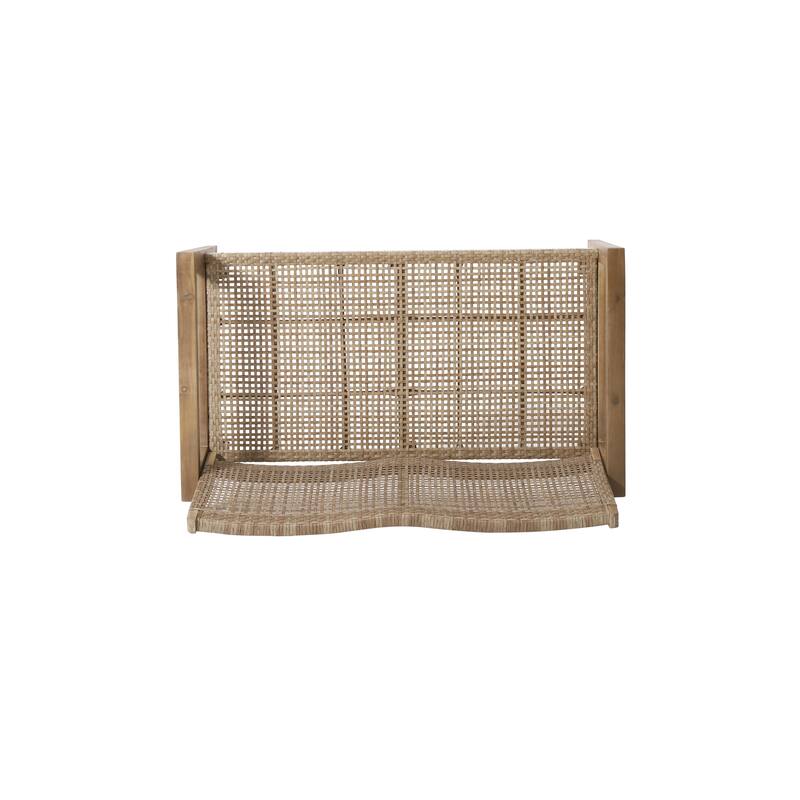 Kiara Outdoor Wicker and Acacia Wood Loveseat by Christopher Knight Home