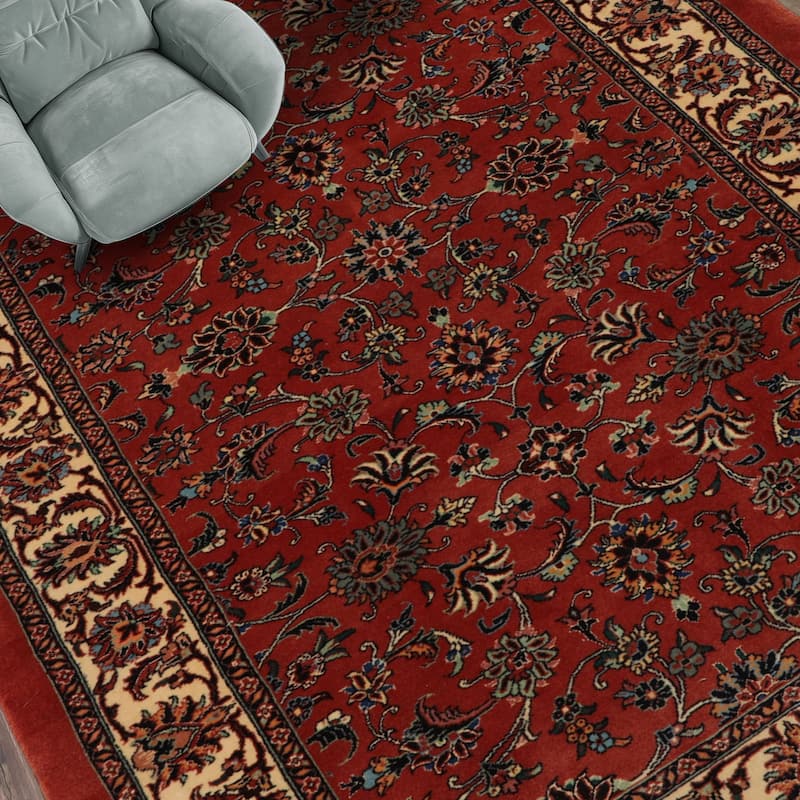 3'5''x6'3'' Hand Knotted Wool Burnt Orange 300 KPSI Plush Pile Rug - 3' 5'' x 6' 3''