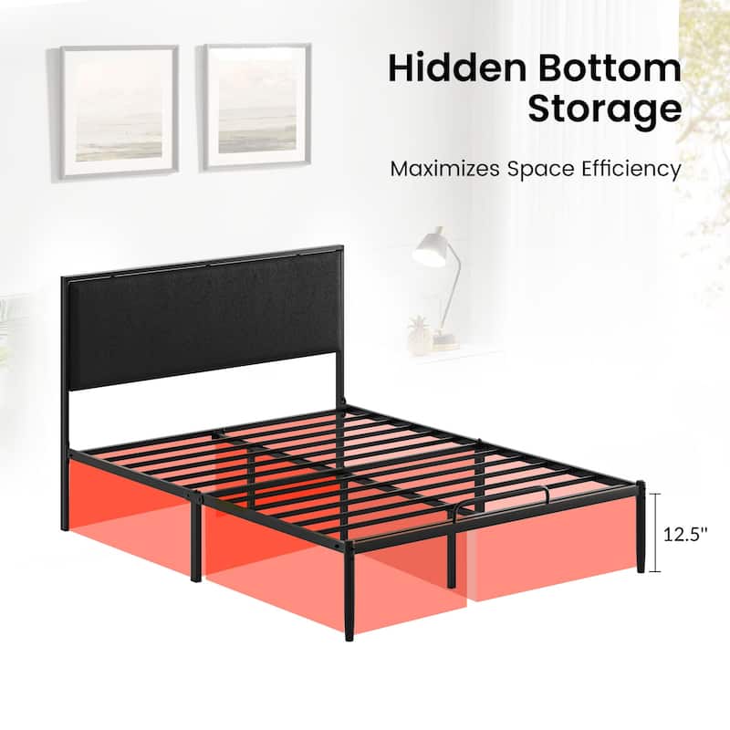 Oliver Modern Washable Slipcover Bed Upholstered Metal by HULALA HOME