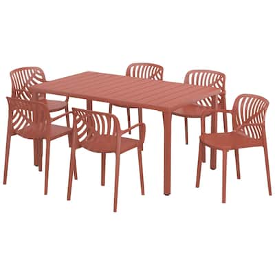 Frond and Form 6-Person Outdoor Rectangular Dining Set