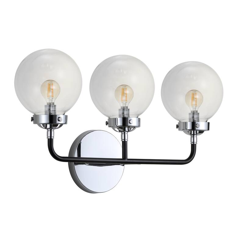 Bevin Contemporary Transitional Iron/Glass LED Vanity Light, by JONATHAN Y