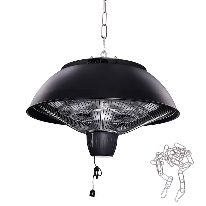Electric Patio Heater, Outdoor Hanging Infrared patio heater - N/A - Black