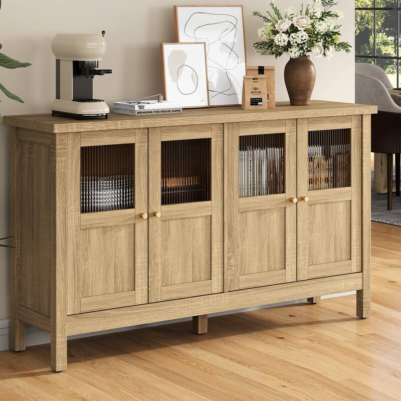 4-Door Storage Cabinet with Adjustable Shelves