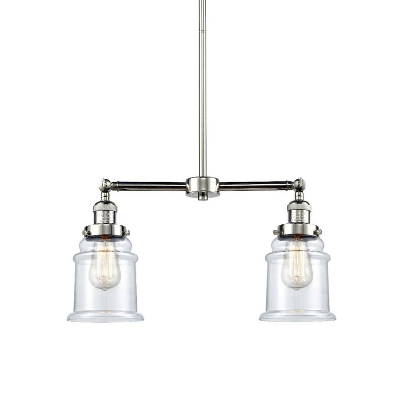 Innovations Lighting Canton 2 Light 21" Wide Linear Chandelier - Polished Nickel / Clear