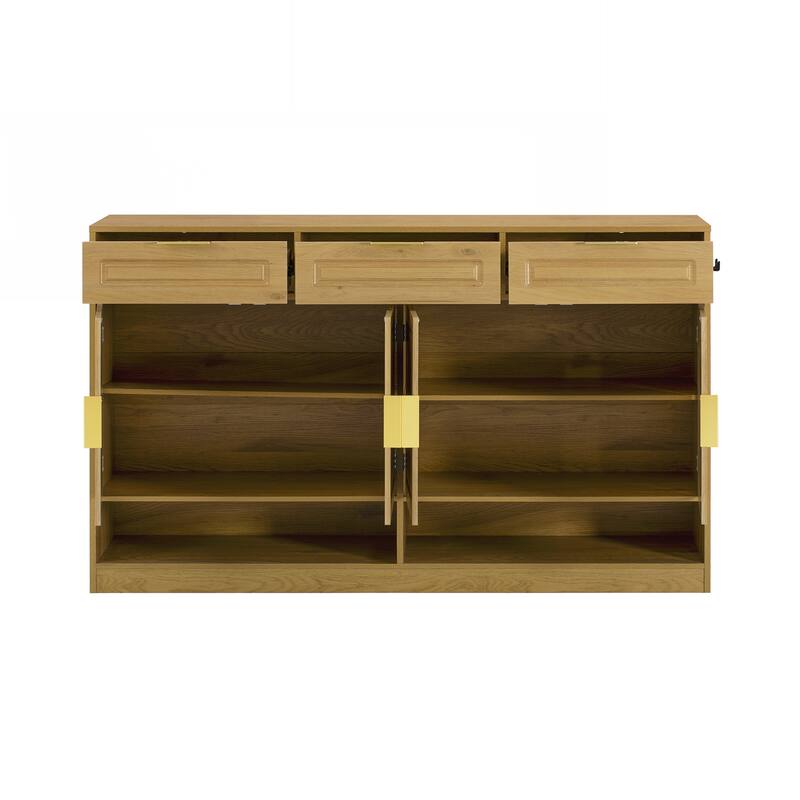 Farmhouse Sideboard with 3 Drawers & 4 Doors