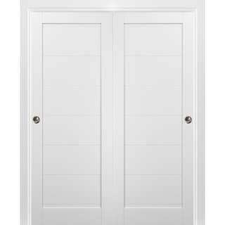 Sliding Closet Bypass Doors Hardware   Quadro 4115 White Silk - On Sale 