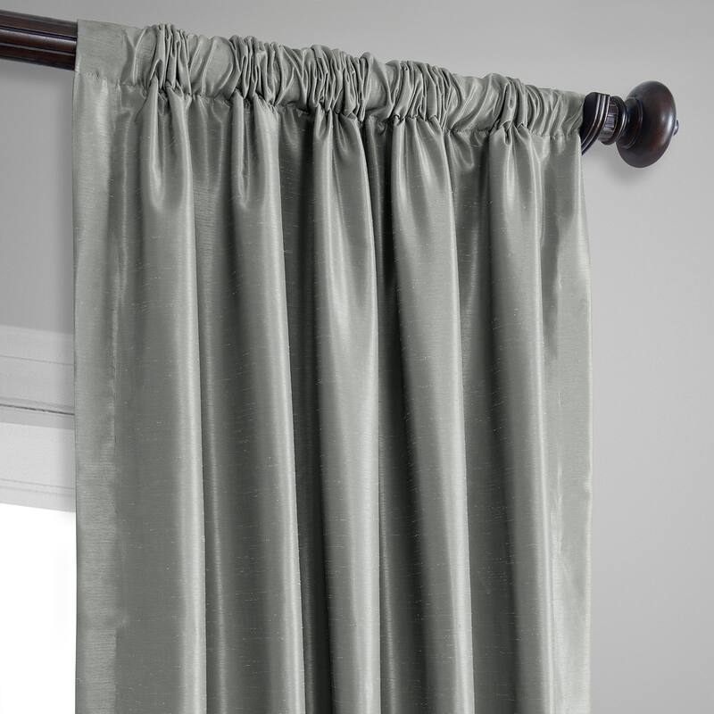 Exclusive Fabrics Blackout Textured Faux Dupioni Silk Curtains (1 Panel) - Luxurious Elegance and Superior Light Control