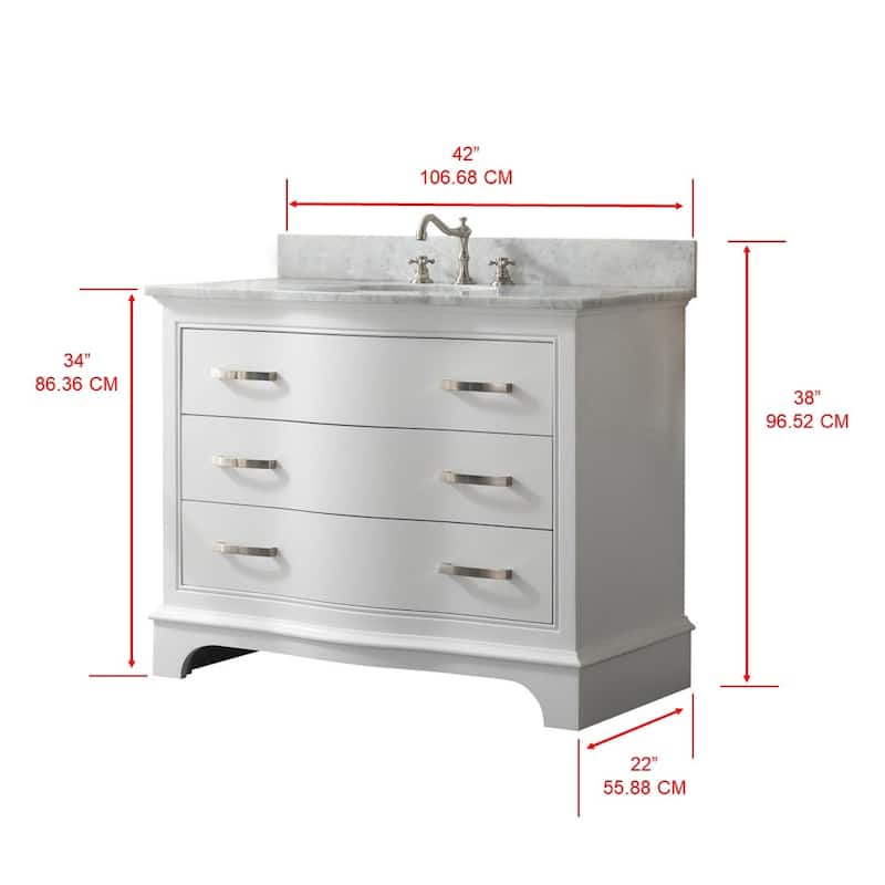 Sudio Design Monroe 42" Bathroom Vanity - 42" Single Sink