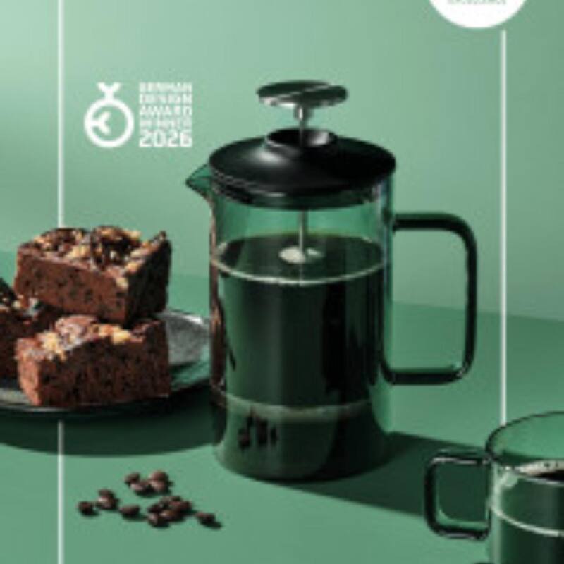 AdHoc Impact French Press Coffee Maker in Grey Glass 600ml