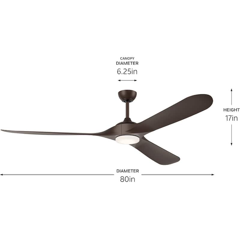 Kichler 310680 Mylo 80" 3 Blade Indoor / Outdoor Ceiling Fan