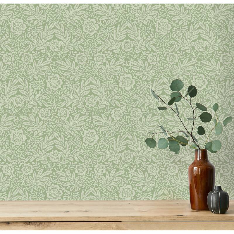 Fine Decor Camille Sage Damask Wallpaper