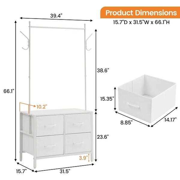 Clothes Rack with 4 Drawers - Bed Bath & Beyond - 39752748