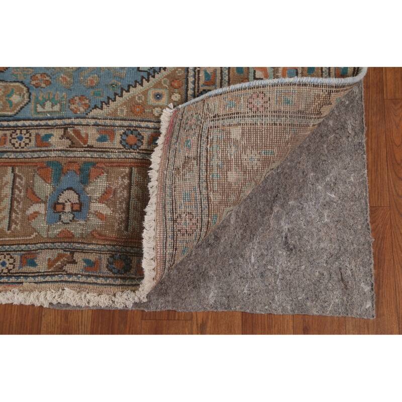 Gray Over-Dyed Tabriz Persian Vintage Rug Hand-Knotted Wool Carpet - 6'7"x 9'6"