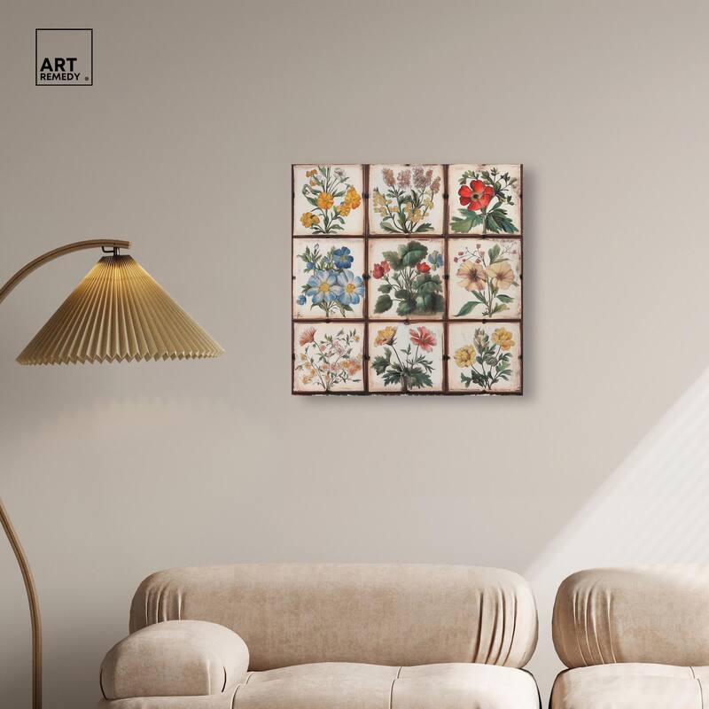 Floral Mosaic Medley Canvas by Art Remedy, Gallery Wrapped