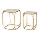 preview thumbnail 15 of 19, Glitzhome Modern Metal Glass Accent Table Nesting Side Table(Set of 2)