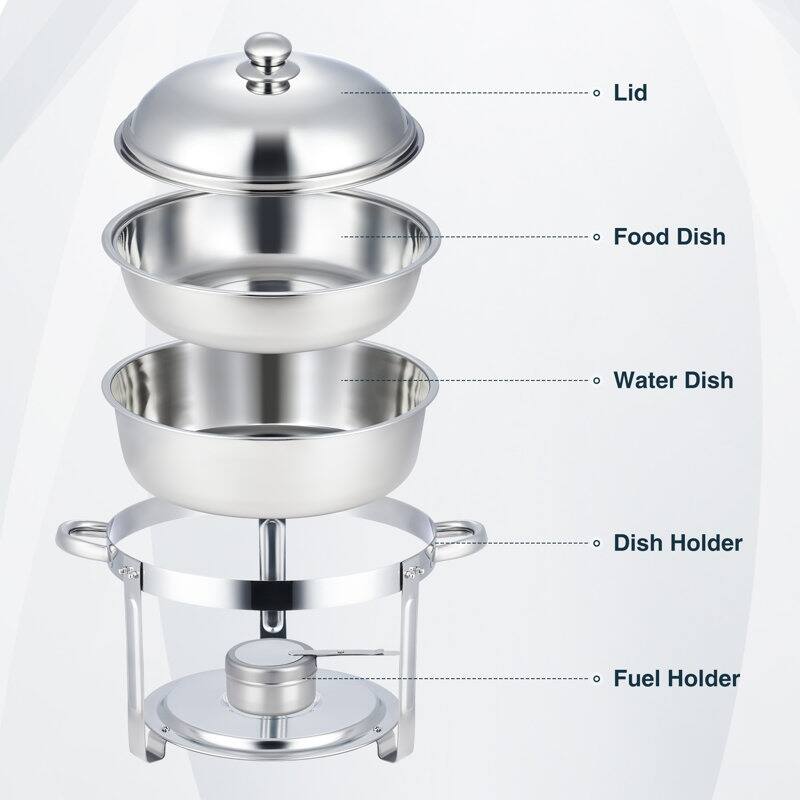 4 Packs Stainless Steel 5 Quarts Round Chafing Dish On Sale Bed