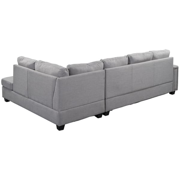 L-shape Convertible Couch Reversible Sectional Sofa wtih Storage ...