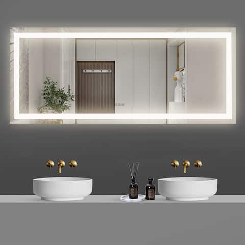 Dornberg 84" x32" LED Bathroom Mirror,Anti Fog,Front Light,Slim - 84 X 32