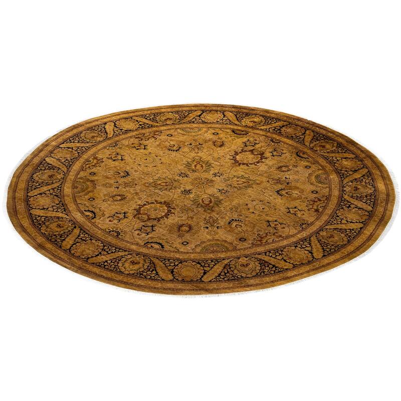 Overdyed One-of-a-Kind Hand-Knotted Area Rug - Gold - 9' 1" x 9' 1"