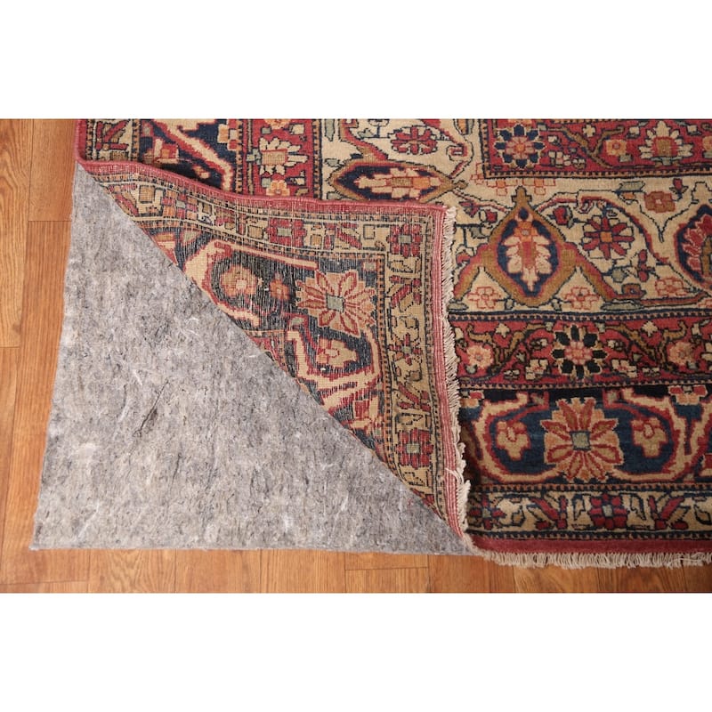 Pre-1900 Antique Kerman Ravar Persian Large Rug Handmade Wool Carpet - 10'5"x 16'1"