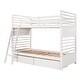 preview thumbnail 48 of 56, Twin Over Twin Wood Bunk Bed with Drawers & Guardrails