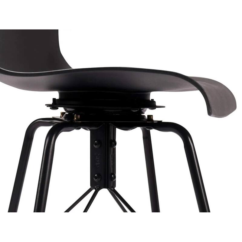 Swivel Bar Stools with Backs black Plastic bar stools set of 4 Kitchen Counter Height Bar Chairs