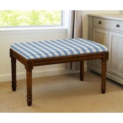 Blue Plaid Bench