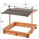 preview thumbnail 2 of 4, Wooden Children's Sandbox with Retractable Roof 4.66 ft. W x 4.66 ft. L x 4.33 ft. H