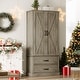 preview thumbnail 8 of 12, Kitchen Cabinet with Drawers and Door Cabinets, High Pantry Cabinets for Kitchen, Dining Room, Living Room - 28.9x15.2x64.6in Grey