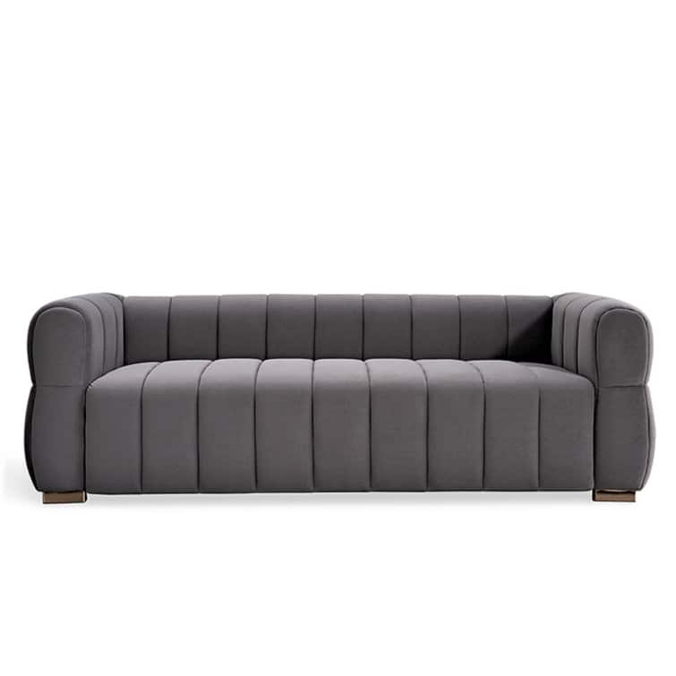 Carlan 89" Velvet Tuxedo Arm Sofa - Grey