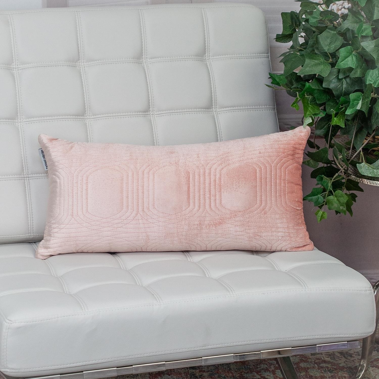 Quilted Velvet Pink Lumbar Throw Pillow Bed Bath Beyond 39555706