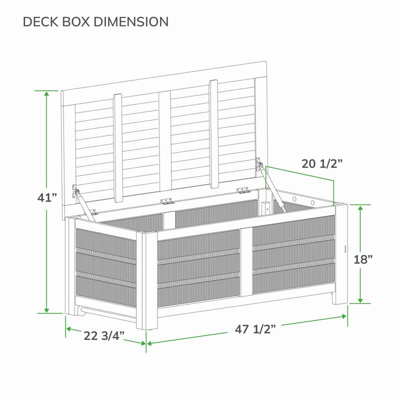 Cambridge Casual Blaine Teak Wood Outdoor Storage Box