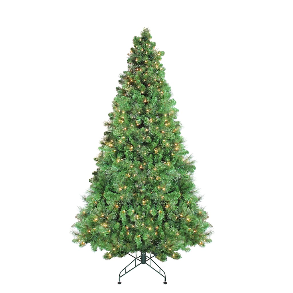 Pre-Lit Canterbury Spruce with Dewdrops Artificial Christmas Tree - 7.5' - Clear Lights - 7.5 Foot
