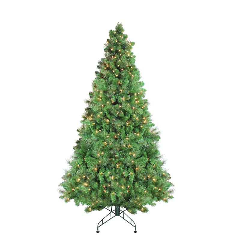 Pre-Lit Canterbury Spruce with Dew Drops Artificial Christmas Tree - 6.5' - Clear Lights - 6.5 Foot