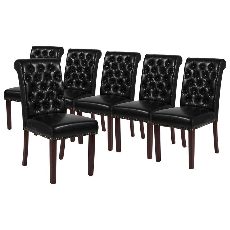6PK Parsons Chairs-Rolled Back, Accent Nail Trim