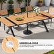 preview thumbnail 36 of 39, 11/13-Piece Outdoor Aluminum Dining Table Set Rectangular Table with Umbrella Hole and Stackable Chairs