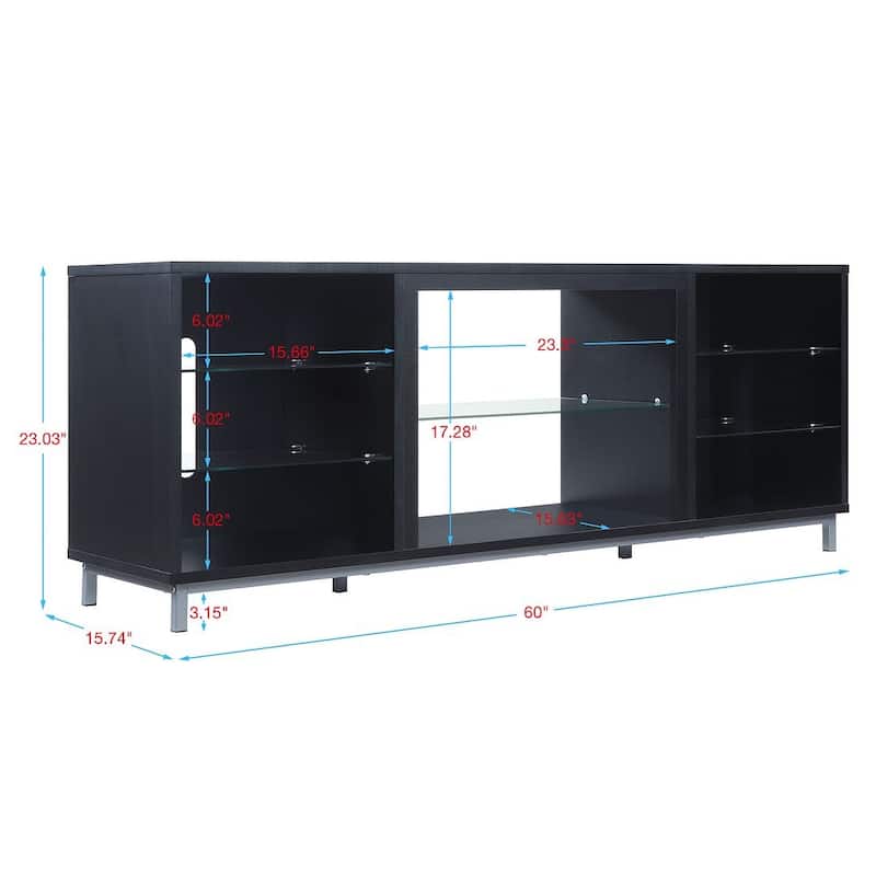 Manhattan Comfort Brighton 60 In. Wire Management Media Cabinet Console