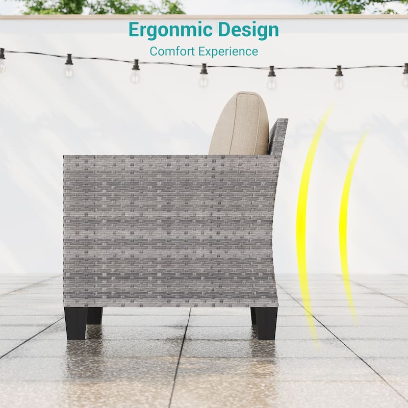 BONOSUKI Patio Outdoor Couch,3-Seater Furniture with Removable Cushion